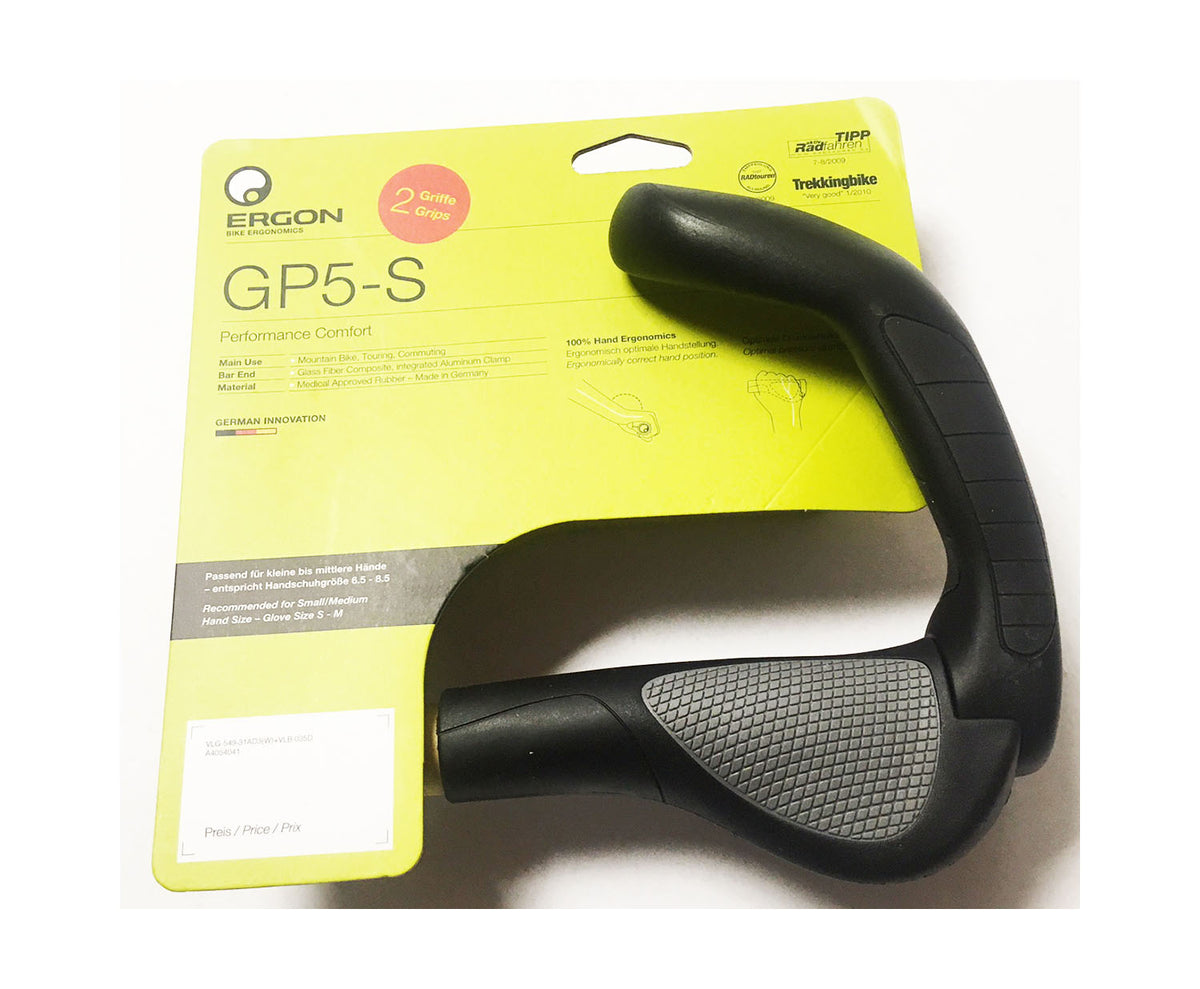 Ergon GP2 Ergo Lock on Grips with Bar End High on Bikes